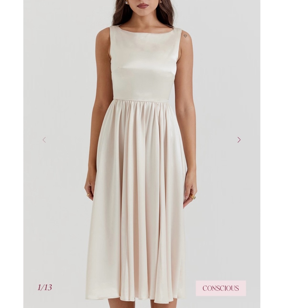 NWT House of CB SHAYLA Vintage Cream Midi Dress Size XS
